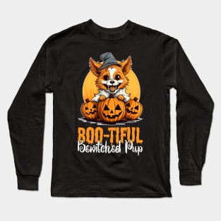 Boo-tifully Bewitched Puppy Dog Halloween Long Sleeve T-Shirt